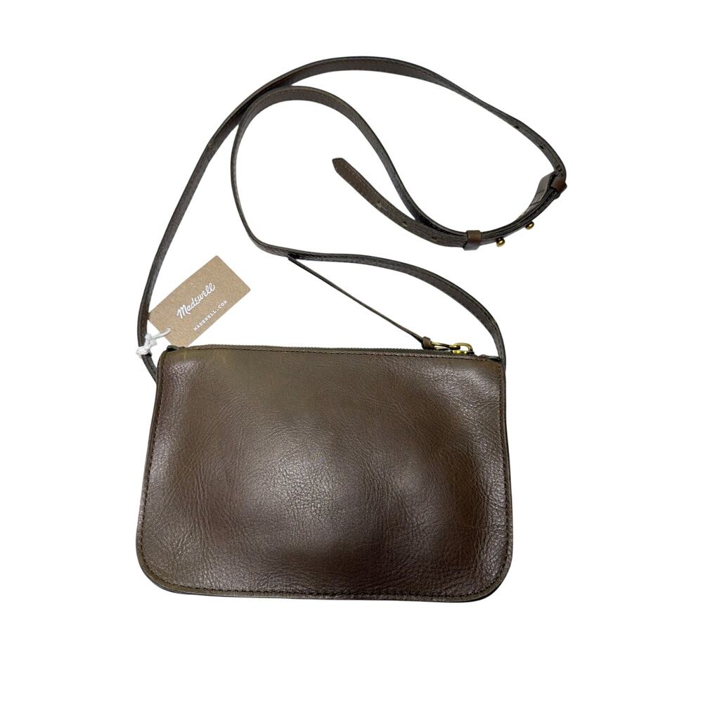 NWT Madewell Simple Crossbody Olive Brown Leather Bag Netflix Outer Banks NEW